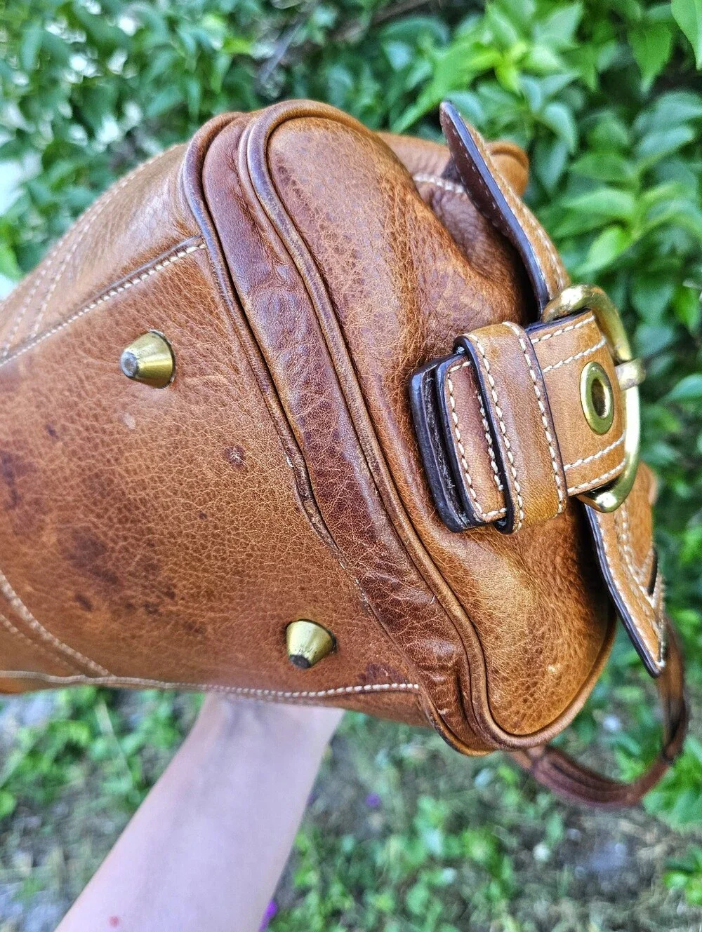 Coach Soho Mia 10048 Brown Leather Braided Handle Satchel Vintage Y2K Bag